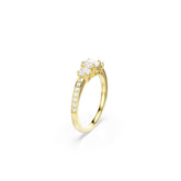 Stilla Attract ring, Round cut, White, Gold-tone plated